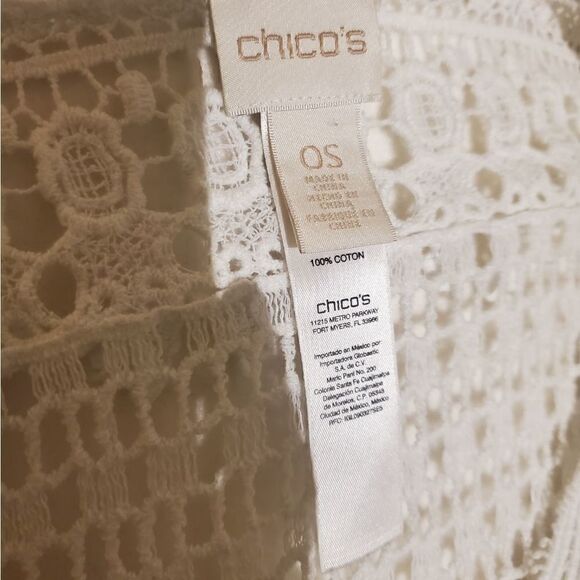 Chicos white crochet swimsuit cover - Picture 2 of 9